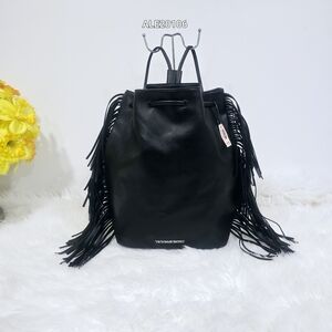 Victoria's Secret Black Fringe Backpack New.